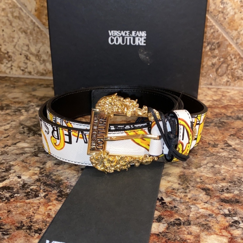 Versace Jeans Couture Belt with Gold Buckle